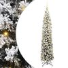 vidaXL Kunstigt juletr&aelig; med LED-lys Gr&oslash;n og Hvid 180 cm PVC og plastik