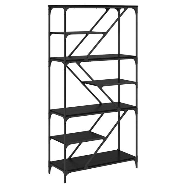 vidaXL Bogreol Sort eg 91 x 36 x 176 cm Konstrueret tr&aelig;