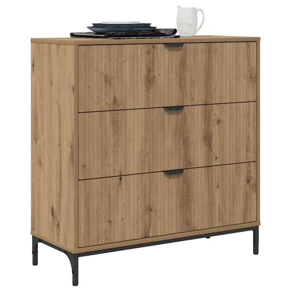 vidaXL Sideboard Artisan Egetr&aelig; 79,5 x 33 x 82 cm Konstrueret tr&aelig;