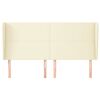 vidaXL sengegavl med kanter 163x23x118/128 cm kunstl&aelig;der cremefarvet