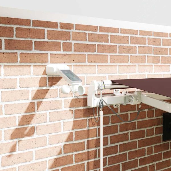 vidaXL markise med LED-lys 450x300 cm automatisk betjening brun