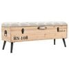 vidaXL Opbevaringsb&aelig;nk 110 cm Solid Fyr