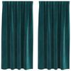 vidaXL M&oslash;rkl&aelig;gningsgardiner 2 pcs M&oslash;rkegr&oslash;n 140 x 175 cm Fl&oslash;jl