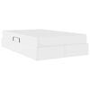 vidaXL Seng med opbevaring og madras med madras 2 pcs Hvid L&aelig;der