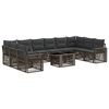 vidaXL Havesofa S&aelig;t 11 stk. Gr&aring; og M&oslash;rkegr&aring; polyrattan