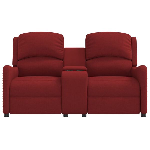 vidaXL 2-personers massagestol med kopholdere stof vinr&oslash;d