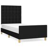 vidaXL sengeramme med sengegavl 90x190 cm stof sort