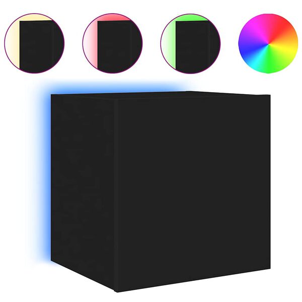 vidaXL v&aelig;gh&aelig;ngt tv-bord med LED-lys 40,5x35x40 cm sort