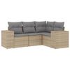 vidaXL sofas&aelig;t til haven 4 dele med hynder polyrattan beige