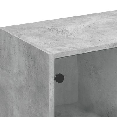 vidaXL bogreol med låger 136x37x109 cm konstrueret træ betongrå
