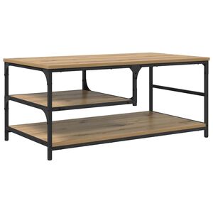 vidaXL Sofabord Artisan Egetr&aelig; 90 x 49 x 40 cm Konstrueret tr&aelig;