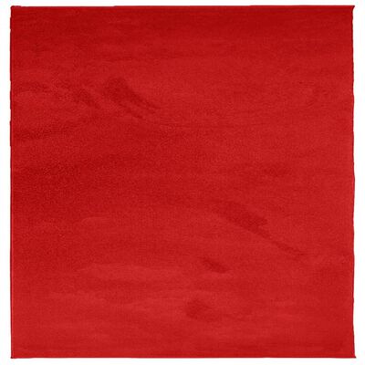 vidaXL gulvtæppe OVIEDO 240x240 cm kort luv rød