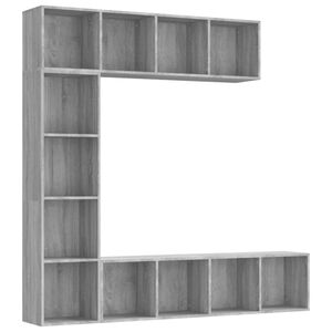 vidaXL bogreol/tv-skabe 3 dele 180x30x180 cm gr&aring; sonoma-eg