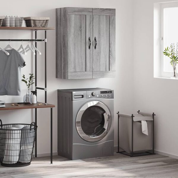 vidaXL v&aelig;gskab 69,5x34x90 cm konstrueret tr&aelig; gr&aring; sonoma-eg