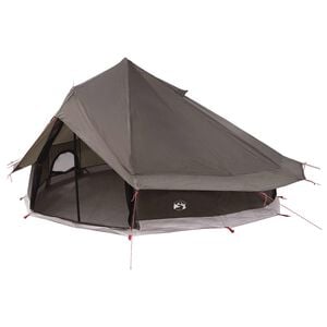 vidaXL Tipi telt 18-personers Brun Gr&aring; Polyester og St&aring;l