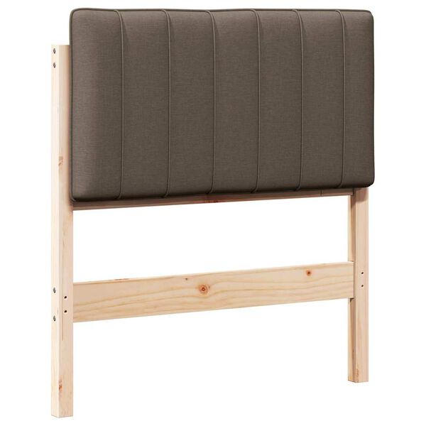 vidaXL Polstret sengegavl Brun og Taupe 75 cm Massiv fyrretr&aelig;