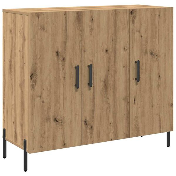 vidaXL Sideboard Artisan Egetr&aelig; 90 x 34 x 80 cm Konstrueret tr&aelig;