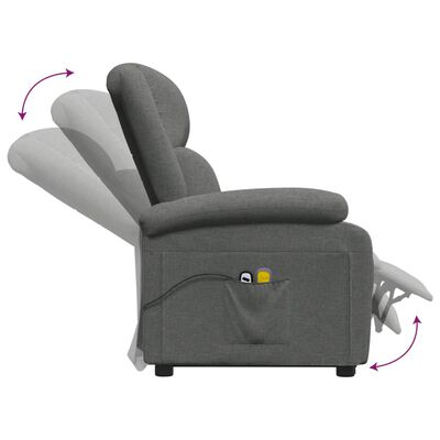 vidaXL løftestol med massagefunktion stof mørkegrå