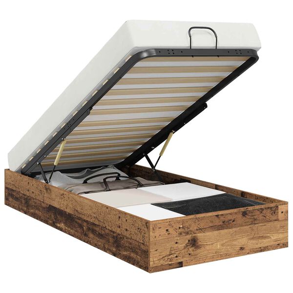 vidaXL Ottoman Sengestel Gammelt tr&aelig; 75,5 x 190 cm Konstrueret tr&aelig;