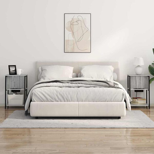 vidaXL Natskab 2 pcs Gr&aring; Sonoma 38 x 31 x 61 cm Konstrueret tr&aelig;