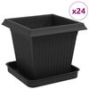 vidaXL Plantepotter 24 stk. Sort Plastik