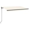 vidaXL markise m. LED-lys 450x300 cm manuel betjening cremefarvet