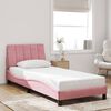 vidaXL sengeramme med LED uden madras Hanko 80x200 cm velour pink