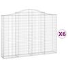 vidaXL buede gabionkurve 6 stk. 200x30x140/160 cm galvaniseret jern