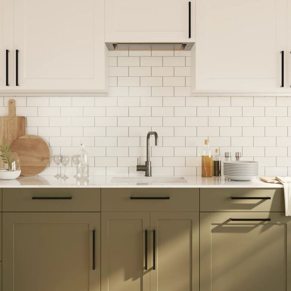 vidaXL skabsh&aring;ndtag 10 stk. 224 mm rustfrit st&aring;l sort