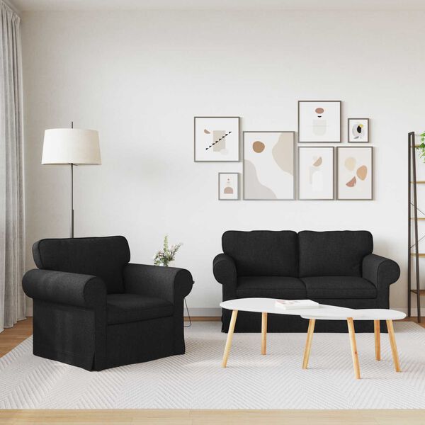 vidaXL Sofa 2 pcs Sort