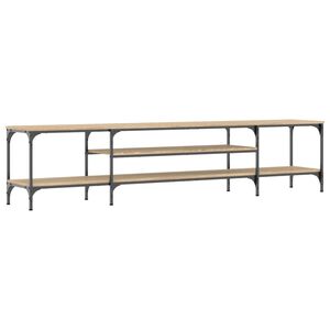 vidaXL tv-bord 201x35x45 cm konstrueret tr&aelig; og jern sonoma-eg