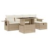 vidaXL sofas&aelig;t til haven 6 dele med hynder polyrattan beige