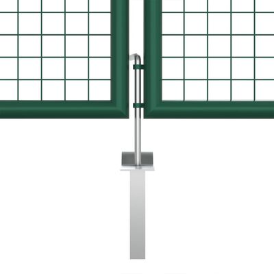 vidaXL havelåge i trådnet 400 x 125 cm stål grøn