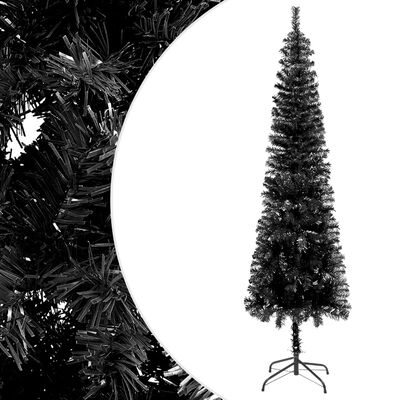 vidaXL smalt juletræ med lys 210 cm sort