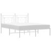 vidaXL sengeramme med sengegavl 150x200 cm metal hvid