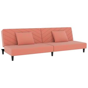 vidaXL 2-personers sovesofa med 2 puder fl&oslash;jl lyser&oslash;d