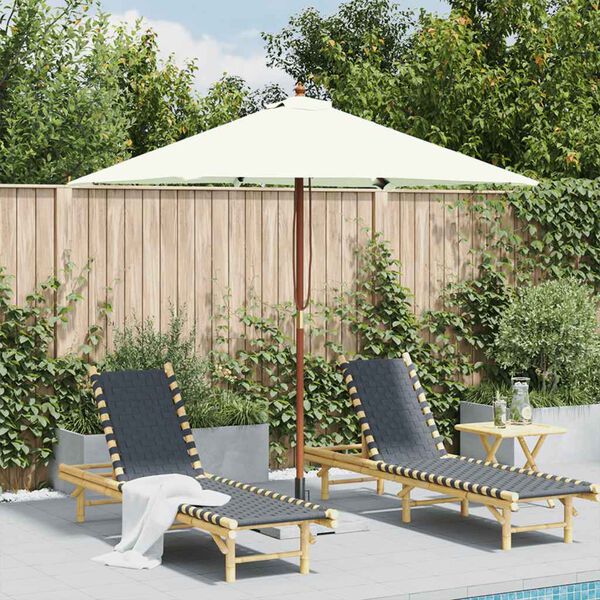 vidaXL parasol 150x200 cm træstang sandfarvet