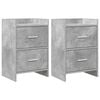 vidaXL Sengeborde 2 pcs Betongr&aring; 40 x 30 x 60 cm Konstrueret tr&aelig;