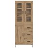 vidaXL Highboard med skuffe 2 pcs Artisan Egetr&aelig; Konstrueret tr&aelig;