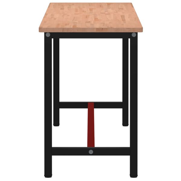 vidaXL arbejdsb&aelig;nk 200x55x81,5 cm massivt b&oslash;getr&aelig; og metal