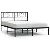 vidaXL sengeramme med sengegavl 140x200 cm metal sort