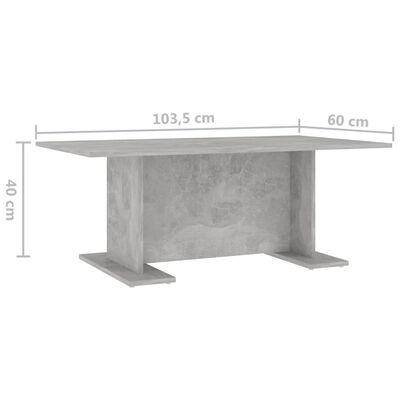 vidaXL sofabord 103,5x60x40 cm spånplade betongrå