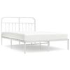 vidaXL sengeramme med sengegavl 150x200 cm metal hvid