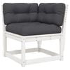 vidaXL hj&oslash;rnemodul til havesofa 73x73x78 cm m. hynder massivt fyr hvid