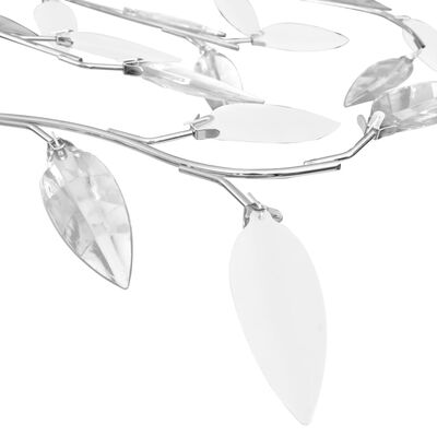 vidaXL loftslampe med krystalblade akryl til 5 E14-pærer hvid