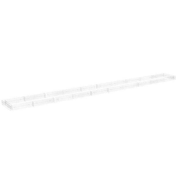 vidaXL gabion-h&oslash;jbed 1000x100x20 cm galvaniseret st&aring;l