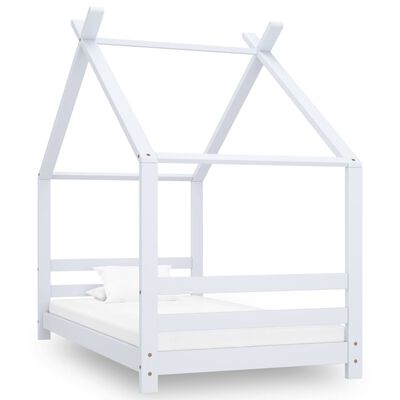 vidaXL sengestel til børneseng 80x160 cm massivt fyrretræ hvid