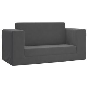 vidaXL 2-personers sovesofa til b&oslash;rn bl&oslash;dt plys antracitgr&aring;
