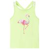 Tanktop til b&oslash;rn str. 128 neongul