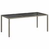 vidaXL havebord 190x90x75 cm h&aelig;rdet glas og polyrattan gr&aring;